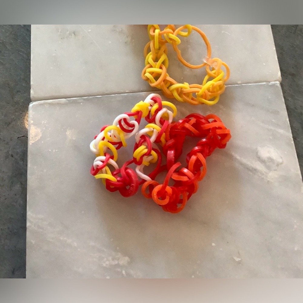 Rainbow loom, braces, a.k.a. rubber band bracelets
